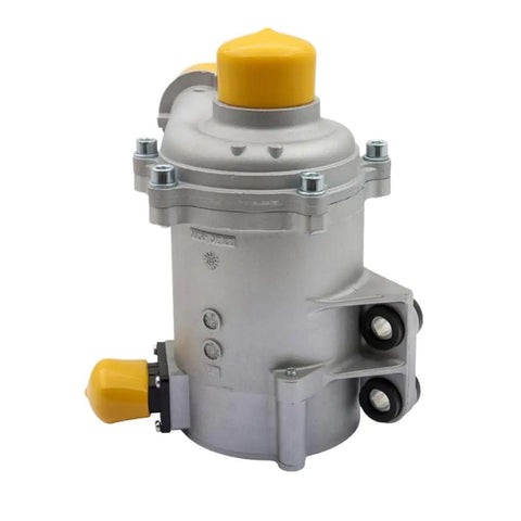 High performance coolant system replacement water pump for BMW F30 E84 320i 328i X1 X3 with yellow cap and silver body.