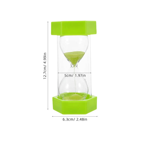 2 Minute Mini Hexagon Sand Timer In Grass Green, Ultra Handy Hourglass Timer For Toothbrushing, Cooking, Studying