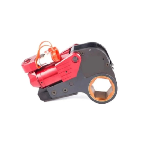 Heavy Duty 18V Cordless Electric Impact Wrench in red and black, showcasing brushless motor for tight spaces.