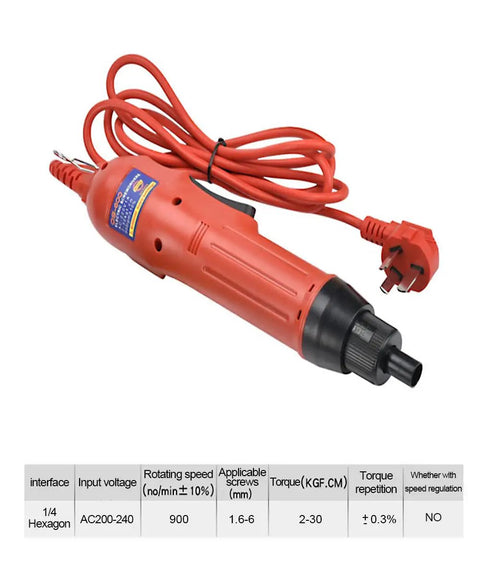 Heavy Duty Go To Handheld Electric Bottle Capper Delivers Knockout Torque For Hassle Free Cap Sealing On Beverage Bottles 10 To 50 mm Sweet Fit 220V Power red handheld electric capper with cord and adjustable torque system.