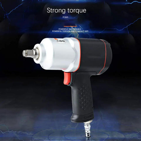 Pro Grade Pneumatic Impact Wrench High Torque Air Powered Badass Heavy Hitter With Tungsten Steel Shaft And No Sweat Grip close-up view.