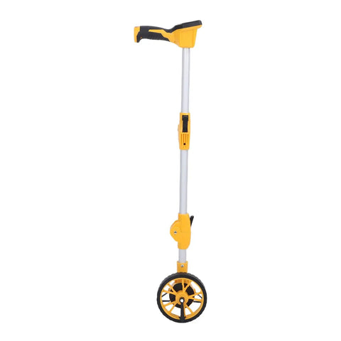 Tbest Digital Display Measuring Wheel 93cm Length in yellow and silver design, showcasing the handle and large wheel for accurate measurements.