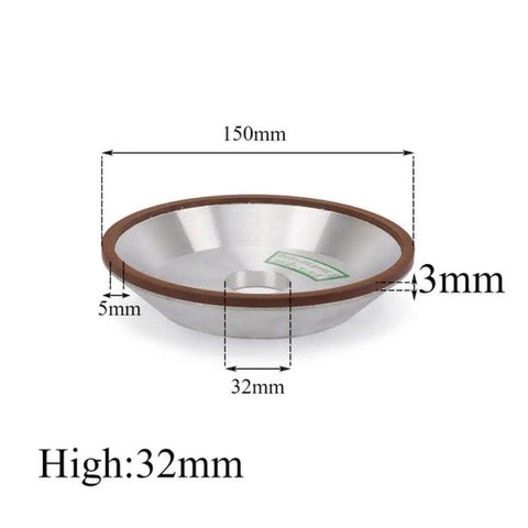 Diamond Grinding Wheel Resin Bond Circle Sharpener For Carbide Metal Tungsten Steel Milling Cutter 150mm 1 Pc