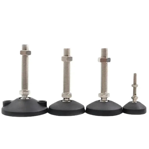 Adjustable Lathe Leg Set With Threaded Leveling Feet Swivel Base Articulating Leveling Legs And Furniture Glide Pads 4 Pieces