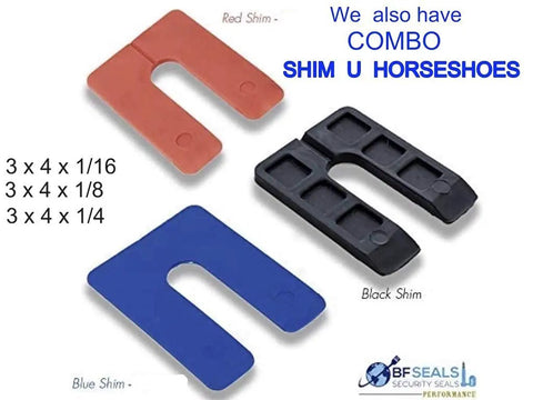 Killer Stack Shim Combo Featuring Two Hundred Twenty Four Adjustable Black Building Spacers designed for window leveling, includes red, blue, black shims.