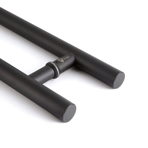 Beefy 18 Inch Solid Stainless Steel Push Pull Door Handle Set Matte Black Finish Built Tough For Barn Doors And Glass Doors