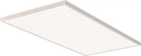 2x4 LED Flat Panel Light Switchable CCT 3500K 4000K 5000K Flicker Free Ceiling Panel Fixture for garage, closet, or kitchen, angled view