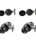 Keyed Alike Front Door Lock Set With Deadbolt And Knob, Oil Bronze Finish, 5 Pack, Single Cylinder, exterior door hardware