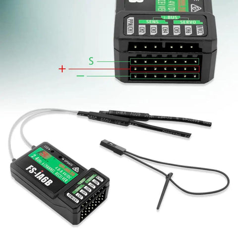 Six Channel 2.4GHz AFHDS2A Receiver With PPM Output And IBus Port Compatible With I4 I6 I6X And I10 Transmitters close-up view