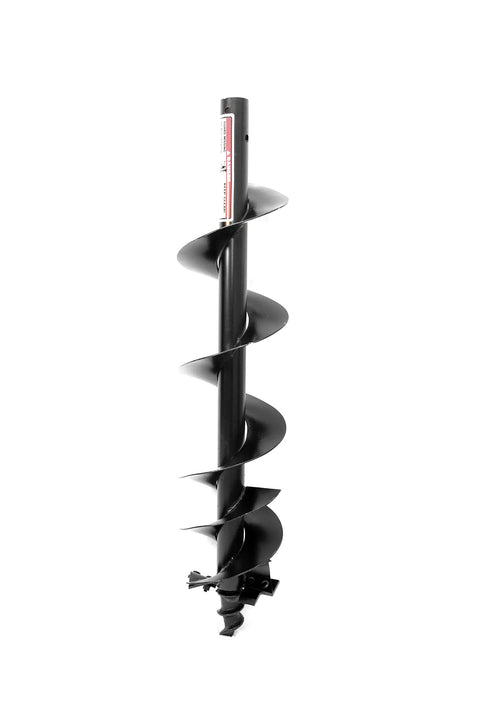 Close-up of 9-inch auger from Three Point Tractor Post Hole Digger With 6 Inch And 9 Inch Standard Duty Augers For Compact Sub Compact And Cat 0 Tractors