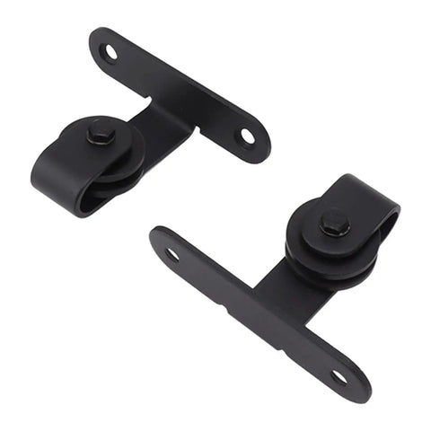 Full Extension Drawer Slides Hardware Kit With Quiet Glide components in black metal for barn doors installation