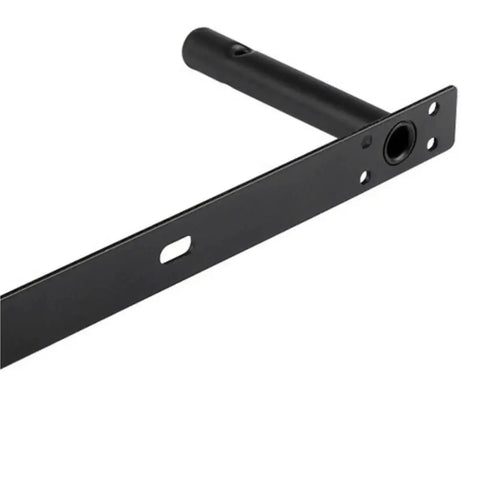 Heavy Duty Hidden Floating Shelf Brackets Six Pack Built Different Badass Wall Support Rods For Clean Modern Shelves And Solid Kitchen Storage Racks Matte Black Hardware Setup close-up of a single matte black bracket.