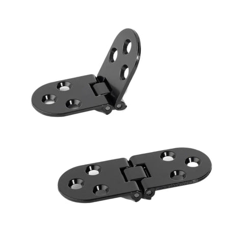 Set Of 2 Foldable Cabinet Hinges With 180 Degree Swing For Flat Panel Cabinets in black finish