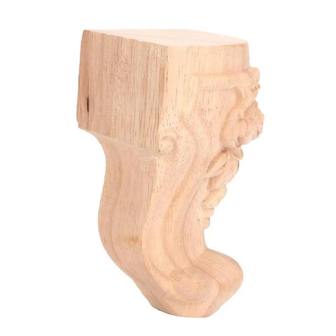Detail of Four Carved Cabinet Legs Set For Tables And Sofas, Solid Wood Furniture Feet With European Style, 10x5 cm size