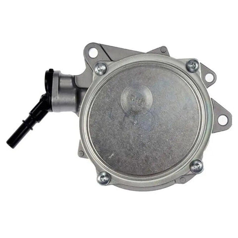 Direct Swap Vacuum Pump For Mini Cooper 2006 Through 2015 Full Bolt On Kit, aluminum pump front view with connection fitting.