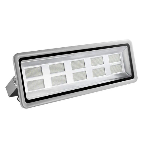 Top Shelf 10 Pack 1000W Led Flood Lights Ip65 Waterproof Outdoor Security Wall Lamps 6000K Daylight White front view of LED flood light with robust silver frame.