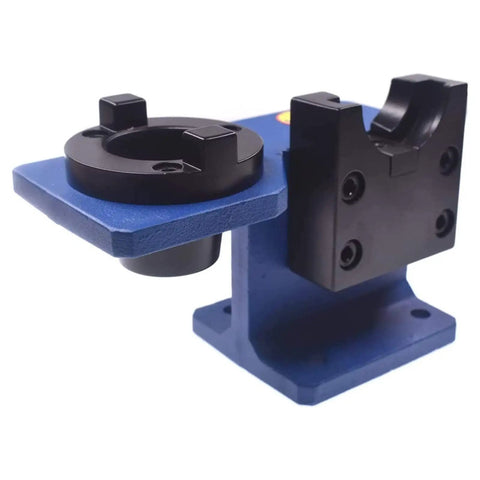 CNC Tool Holder Tapers for BT40 Universal Horizontal and Vertical Mount with Aluminum Seat Cover, blue fixture