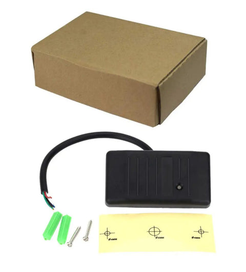 Waterproof EM ID Card Access Reader With 26 Bit Wiegand Interface For Access Control Systems, includes mounting hardware and box