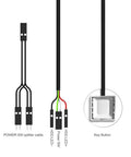 External PC Power Button Switch Cable 2 Meter Long ATX Desktop Computer Case Power On Off Controller For Motherboard And Case No Fuss Power Switch Cable For Convenient PC Power, black cable with POWER SW and HDD LED connectors