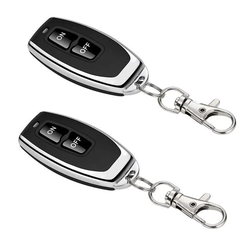 Long Range Wireless Remote Switch With 328 Ft Reach, 12V/24V/48V/72V 30A Relay, two black remotes with on off buttons