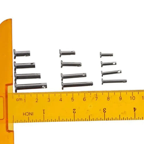 M3 M4 M5 Beefy Clevis Pin Set 12 Type 304 Stainless Location Pin With Hole Flat Head on ruler for size reference