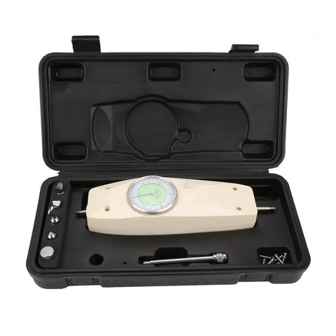 Push Pull Force Gauge Dynamometer Tester With Carrying Case 500N Tension And Compression Meter For Industrial Lab And Educational Use Heavy Duty Metal Housing open case