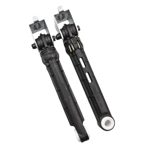 Heavy Duty Washing Machine Shock Absorbers For Quiet Spin Cycle Reduce Noise Vibration And Banging Parts Improve Stability With Durable Rubber Dampers close-up view of rubber dampers and metallic mounts.