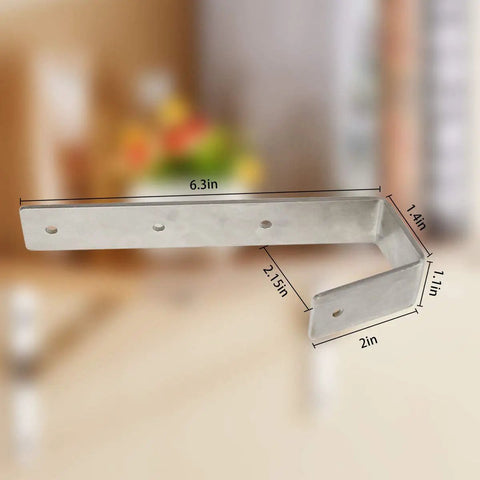 Heavy Duty Stainless Steel Bunk Bed Ladder Hooks Swivel Brackets with dimensions 6.3in and 2.15in for secure mounting.