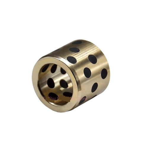 Greaseless Slick Graphite Brass Bearing Sleeve Bushing with holes for low friction, designed for tough garage builds, 6-14 mm.