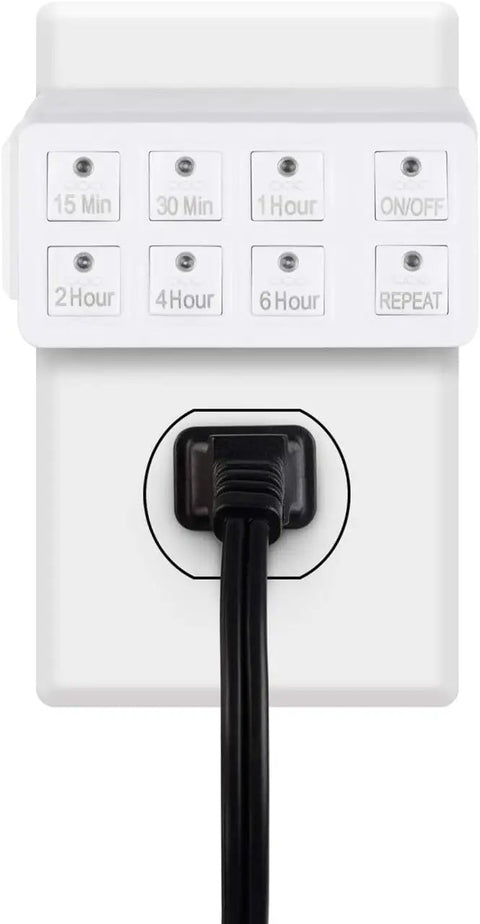 Indoor Countdown Timer With Repeat Function For Home Use, Heavy Duty 3 Prong Grounded Outlet, 15A 1875W 0.5 HP ETL Listed
