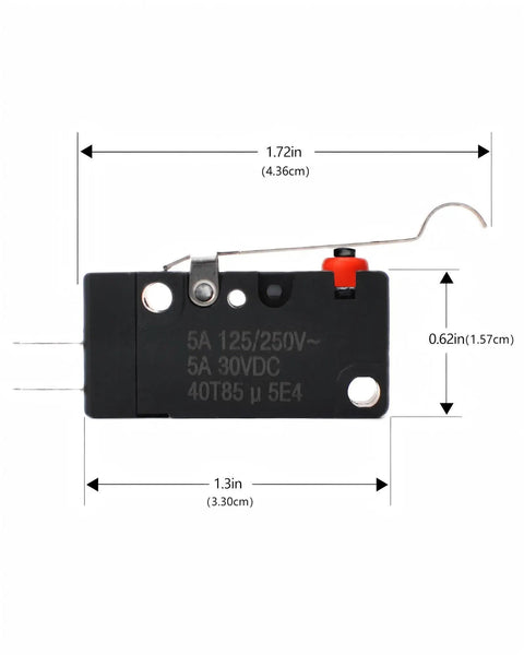 Forward And Reverse Limit Switch Replacement Kit diagram showing dimensions for golf carts 2003+ 2-pack microswitch, 21 Amp