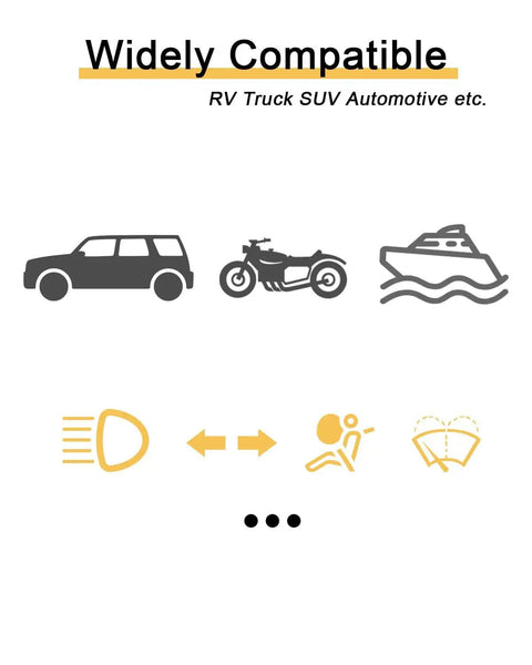 Compatibility icons for 20 Pack 30 Amp Car Fuses With Easy Read Amp Rating, Clear Housing For Quick Visual Check, 32V Blade Fuses