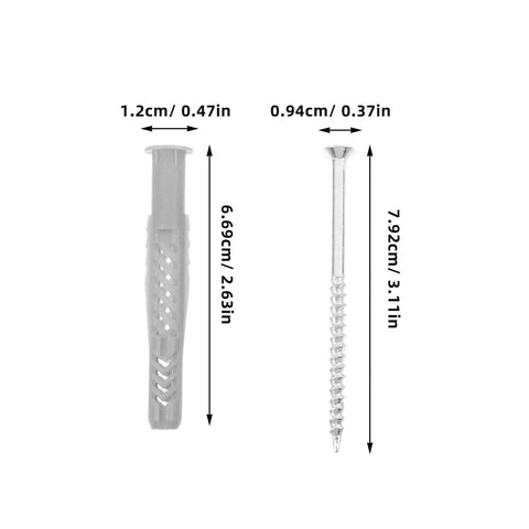 20 Piece Drywall Anchors Kit With Screws Silver Hollow Wall Plugs For Drywall And Cabinet Installations Ideal For Studless Walls Plasterboard Sheetrock And Light Duty Shelving Mounts, 6.69cm anchor