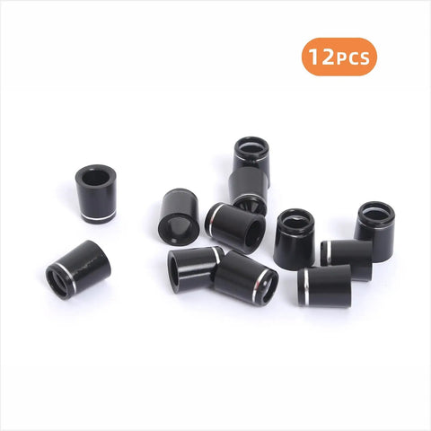 Universal Black Golf Club Ferrules For Iron Shafts, 12 Pack With Single Silver Ring, 0.355 Inch Tip, black durable plastic ferrules