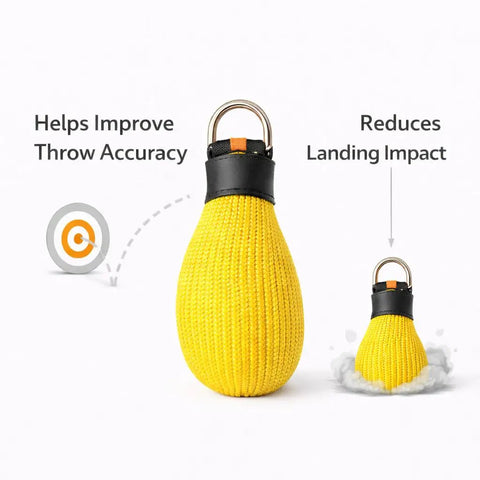 Heavy Duty Outdoor Throw Bag 280g For Arborists And Climbers Multi Purpose Rope Bag in yellow with seamless woven construction