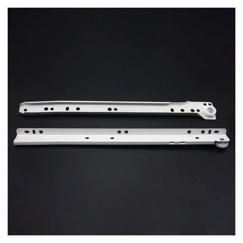 Full Extension Drawer Slides for Cabinets and Furniture, 16 Inch 40 cm Set on black background, side view