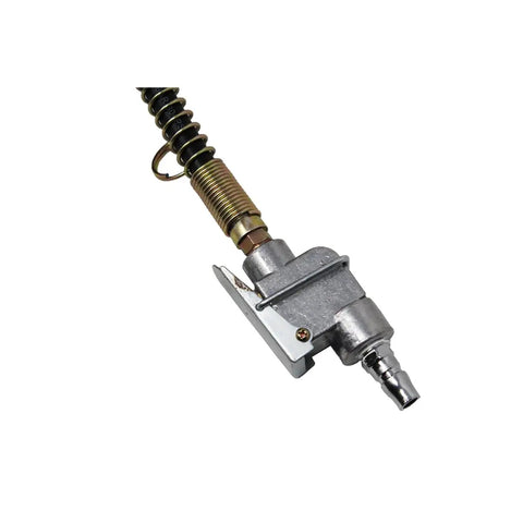 Massive Twenty Ton Air Hydraulic Bottle Jack For Garage Shop And Diy Rigs Heavy Duty Steel Workhorse showing detailed air connector valve.