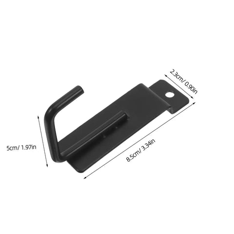 15 Piece Slatwall Hooks Set Heavy Duty Iron Display Hangers For Supermarkets And Retail Stores, black hook dimensions shown