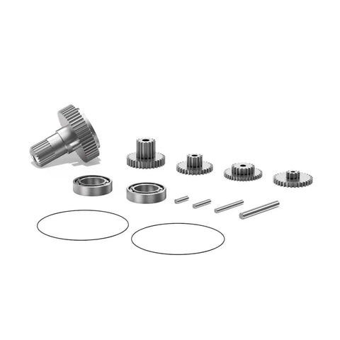 Badass Titanium Metal Gear Upgrade Kit For B44BLS V2 RC Servo with precision bearings and shaft pins.