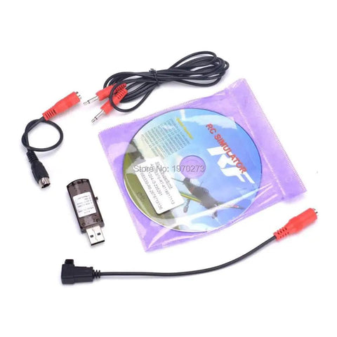 22-In-1 RC USB FMS Flight Simulator Cable For G7 G6 G5.5 G5 5.0 FS-I6 FS-TH9X FS-T6 Transmitters And Drones with CD and cables