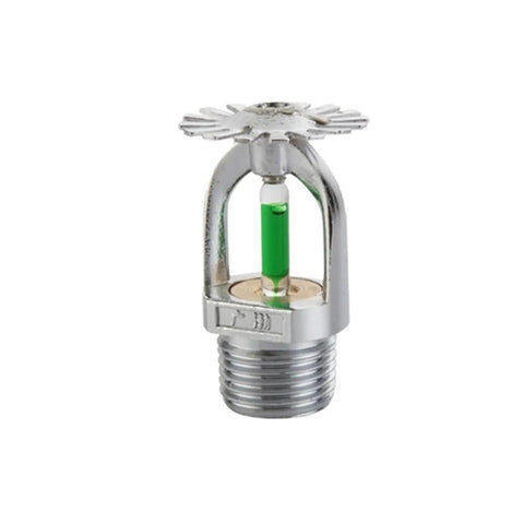 Pro Grade Quick Response Fire Sprinkler Head Pendant Style 1/2 Inch Thread 93C 199F Activation Temp Copper Body With Chrome Plating 5mm Thermal Glass Bulb