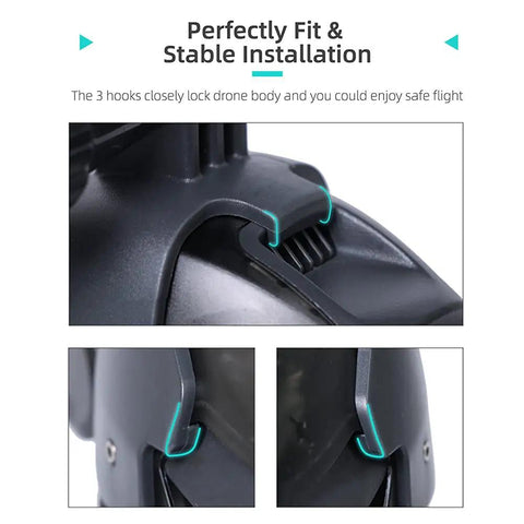 Safe Lighting Drone Light Extension Bracket Mount For DJI FPV And Universal Use, showing close-up of hook attachments