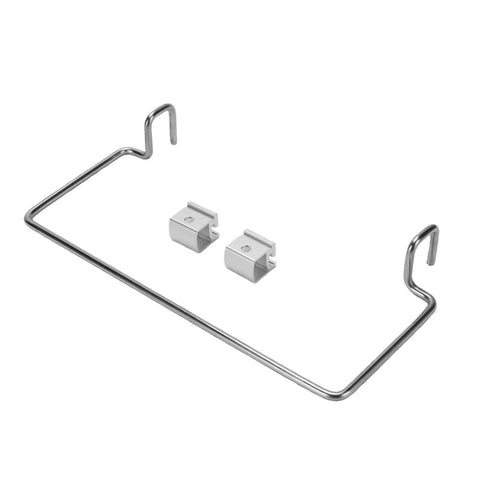 Stainless Steel Camping Hanging Rack With Adjustable Mounting Bracket, paper towel holder, parts shown disassembled