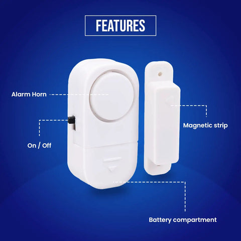 Piercing Alarm Home Security System 4 Pack Magnetic Sensor Easy To Install No Wires No Tools Required Protects Doors Windows Cabinets Gates