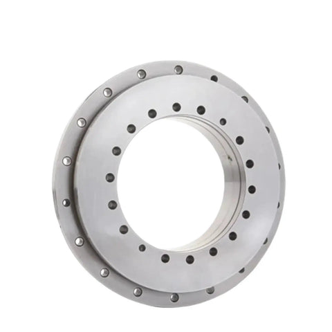 High Precision Crossed Roller Turntable Bearing For Rotary Table Slewing Support with smooth finish and bolt holes for installation.