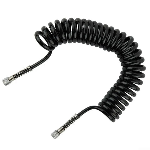 Kickass Flexible PU Coil Hose Built For Pro Airbrush Sessions With No Sweat Leak Resistant Connectors And Secure Clamps For Super Smooth Air Flow On Cool Jobs Without Drips Keeping Gear In Prime Daily, black 3m coil hose