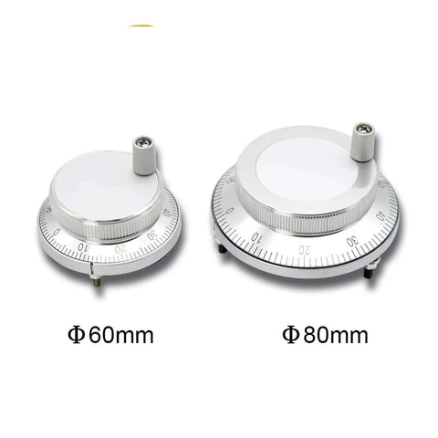 Pulser Handwheel for CNC Machines 5V 6Pin Pulse Generator With 60mm Rotary Encoder and 100PPR Manual Pulse Wheel 4Pin 5V Variant 80mm Size