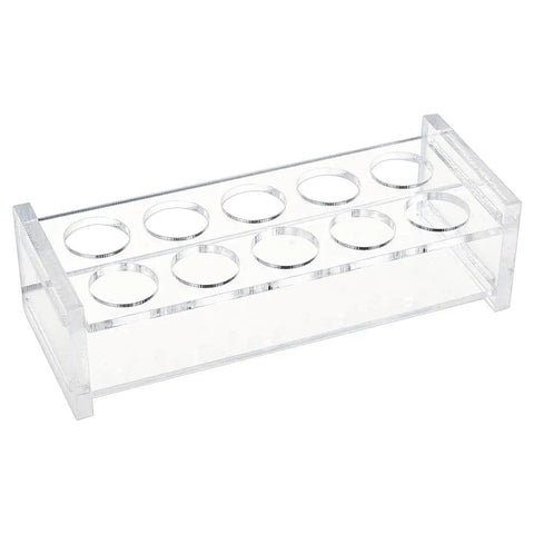 Acrylic 10 Hole Test Tube Rack Display Stand For 5ml Tubes, Clear Lab Organizer With 0.67 Inch Holes, Ideal For Chemistry Experiments