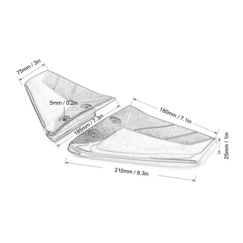 Premium Plastic Hydrofoil Stabilizer For Outboard Motors 4 To 50 HP Boat Fins Marine Hydrofoil Kit with measurements