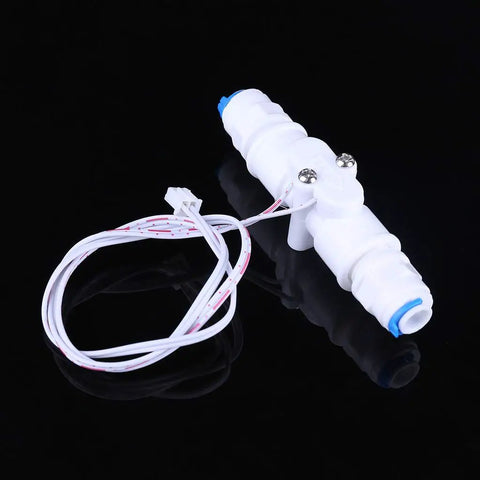 White 1/4 Inch NPT Water Flow Switch with PE Tube Liquid Flow Sensor, electric switch output DC100V, for dispensers and metering